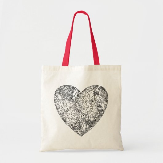 Tote Bag Motif de coeur de papillon (Devant)