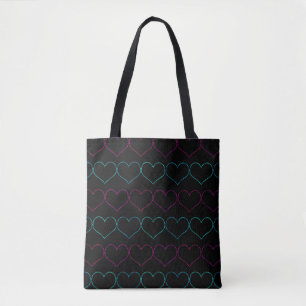 Tote Bag Motif de coeur pointu   Saint Valentin