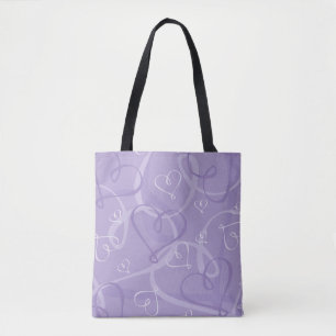 Tote Bag Motif de coeur pourpre