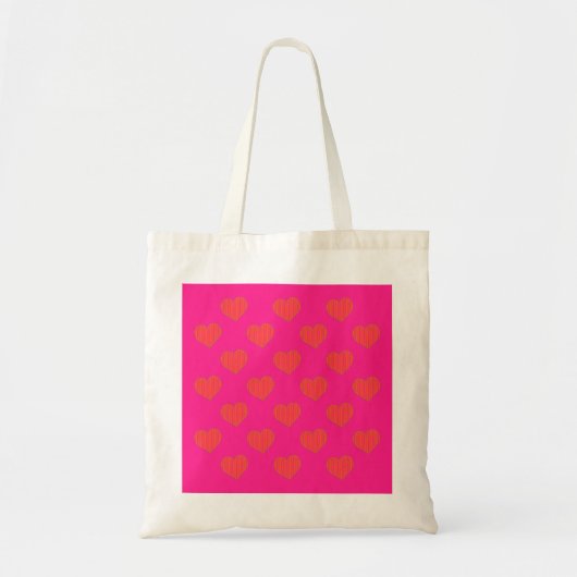 Tote Bag Motif de cœur rose et orange tendance (Devant)
