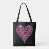 Tote Bag Motif de coeur rose Snakeskin (Dos)