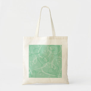 Tote Bag Motif de coeur vert à la menthe