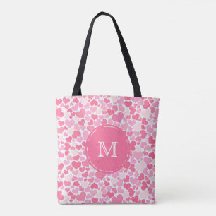 Tote Bag Motif de Coeurs roses Monogram Fourre-tout
