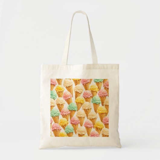 Tote Bag Motif de cône de glace pastel (Devant)