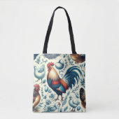 Tote Bag Motif de coq de ferme Retro (Devant)