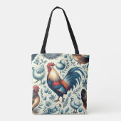 Tote Bag Motif de coq de ferme Retro (Dos)
