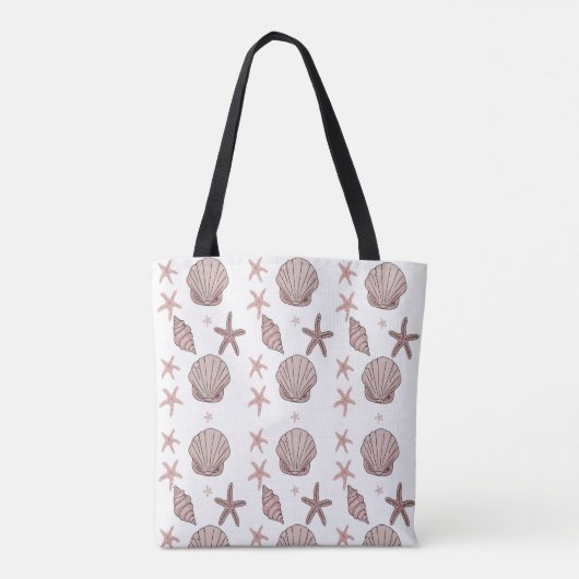 Tote Bag Motif de coquillages roses - Vibes de plage Design (Dos)