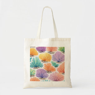 Tote Bag Motif de corail éventail de mer coloré