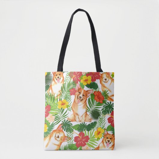 Tote Bag Motif de Corgi mignon souriant (Devant)