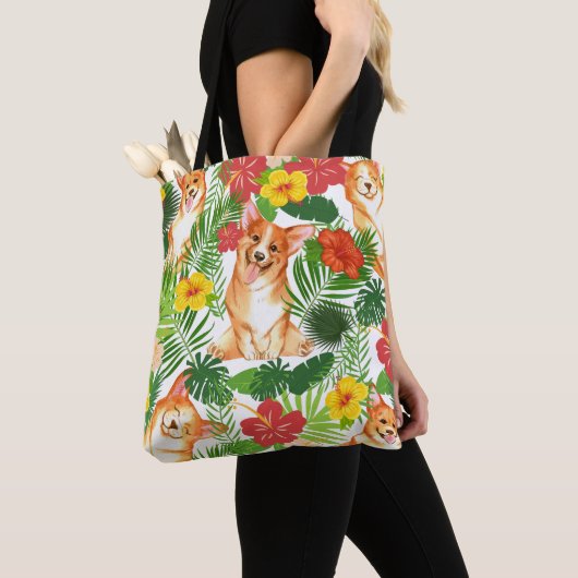 Tote Bag Motif de Corgi mignon souriant (De près)