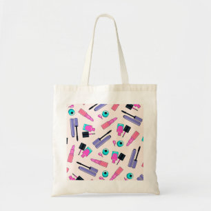 Tote Bag Motif de cosmétiques rose et violet