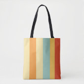 Tote Bag Motif de couleur rétro rayé (Devant)