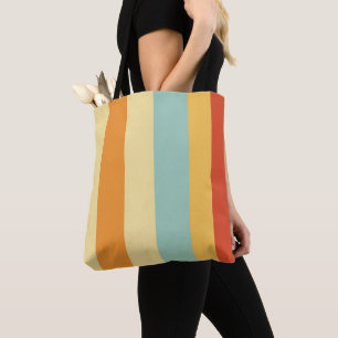 Tote Bag Motif de couleur rétro rayé