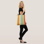 Tote Bag Motif de couleur rétro rayé (Sur le modèle)