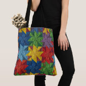 Tote Bag Motif de Courtepointe Patchwork à Roues (De près)