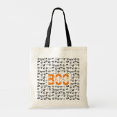 Tote Bag Motif de crâne Éffrayant Orange Boo Halloween (Dos)