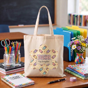 Tote Bag Motif de crayon d'appréciation de professeur migno