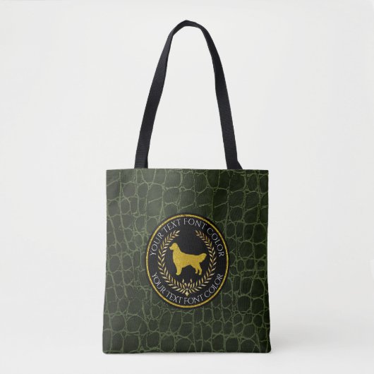 Tote Bag Motif de cuir de premiers rangs de golden (Devant)