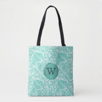 Motif de Damas tropicales avec Monogramme