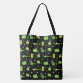 Tote Bag Motif de décoration de Noël vert Grinch (Dos)