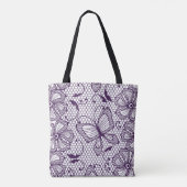 Tote Bag Motif de dentelle avec des papillons (Dos)