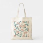 Tote Bag Motif de dessin rose et vert Fleur (Dos)