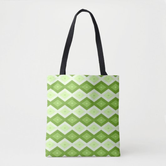 Tote Bag Motif de diamant vert Chartreuse (Devant)