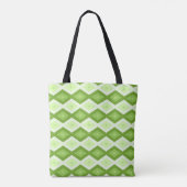 Tote Bag Motif de diamant vert Chartreuse (Dos)