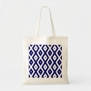 Tote Bag Motif de diamants bleu et blanc de la marine