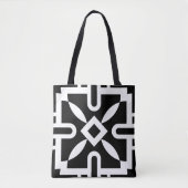 Tote Bag Motif de diamants géométriques noir et blanc chic (Devant)