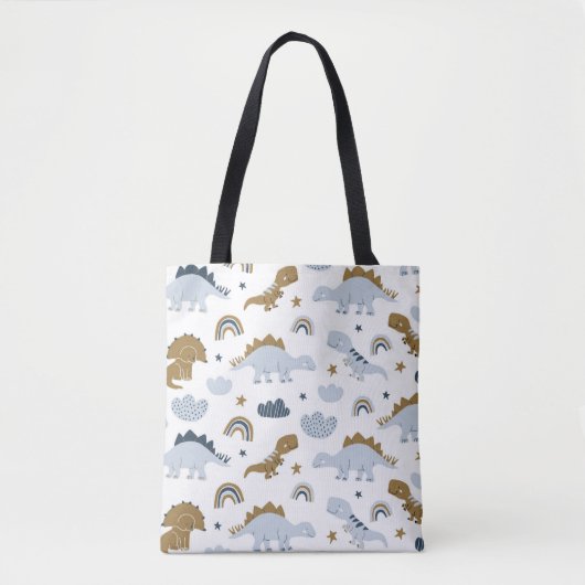 Tote Bag Motif de dinosaure arc-en-ciel mignon (Devant)