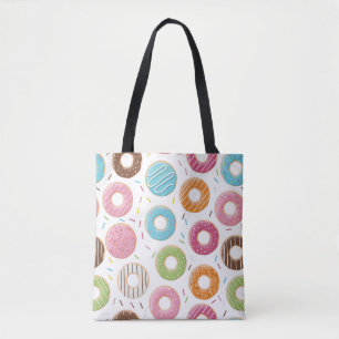 Tote Bag Motif de Donuts Colorés Rétro pour une Fête Amusan