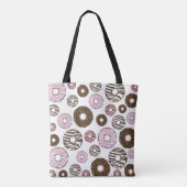Tote Bag Motif De Donuts, Donuts Roses, Donuts Brown (Dos)
