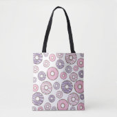 Tote Bag Motif De Donuts, Donuts Roses, Donuts Violets (Devant)