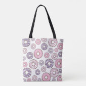 Tote Bag Motif De Donuts, Donuts Roses, Donuts Violets (Dos)