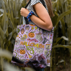 Tote Bag Motif de doodle Halloween mignon