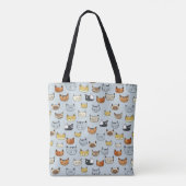 Tote Bag Motif de Doodle visage de chat (Dos)
