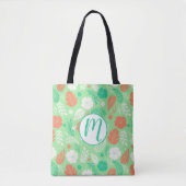 Tote Bag Motif de feuillage vert et orange (Devant)
