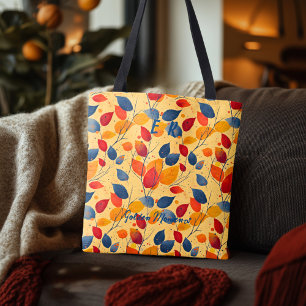 Tote Bag Motif de feuille d'automne – Botanique colorée d'a