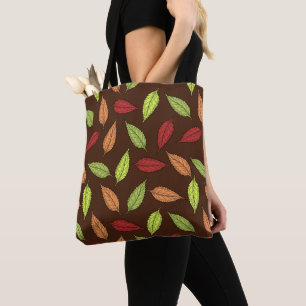 Tote Bag Motif De Feuilles, Feuilles Colorés, Feuilles D'Au