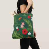 Tote Bag Motif de feuilles tropicales (De près)