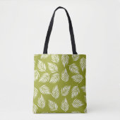Tote Bag Motif de feuilles vert citron décoratives (Devant)