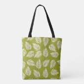 Tote Bag Motif de feuilles vert citron décoratives (Dos)