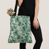 Tote Bag Motif de feuilles vertes (De près)