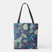 Tote Bag Motif de feuilles vertes tropicales botaniques (Dos)