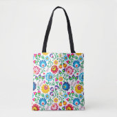 Tote Bag Motif de fleur d'art populaire 2 (Devant)