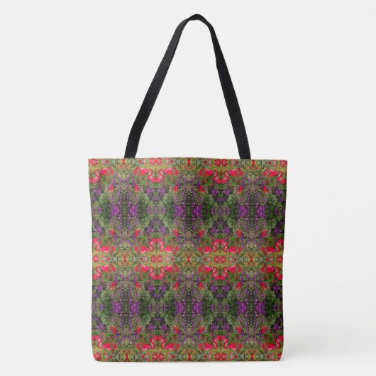 Tote Bag Motif de fleur de kaléidoscope 4 GRAND (Devant)