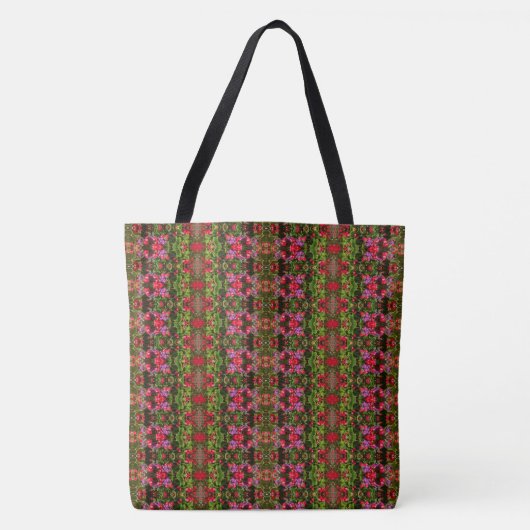 Tote Bag Motif de fleur de kaléidoscope 6 GRAND (Devant)