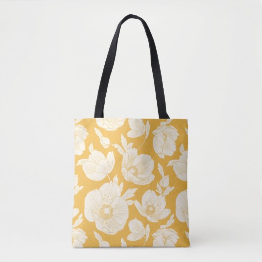 Tote Bag Motif de fleur d'or (Devant)