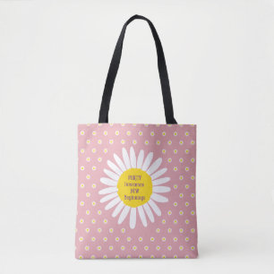 Tote Bag Motif de fleur marguerite - Pureté, citation d'inn